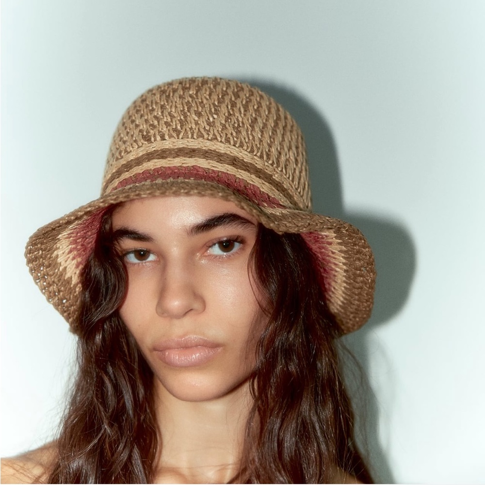 ZARA WOVEN BUCKET HAT